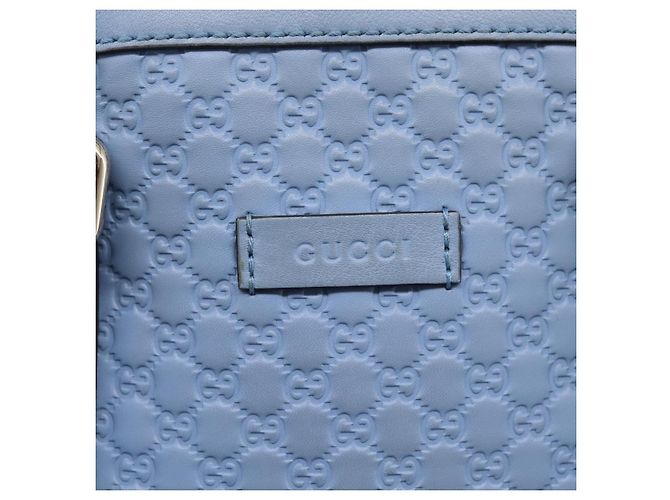 GUCCI Micro GG Canvas Guccissima Leather Outlet 2way Blue 449654 - vista 24