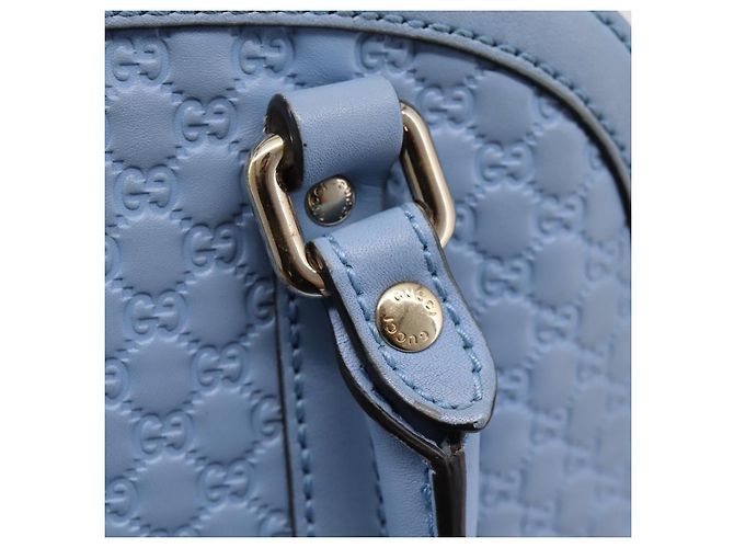 GUCCI Micro GG Canvas Guccissima Leather Outlet 2way Blue 449654 - vista 25