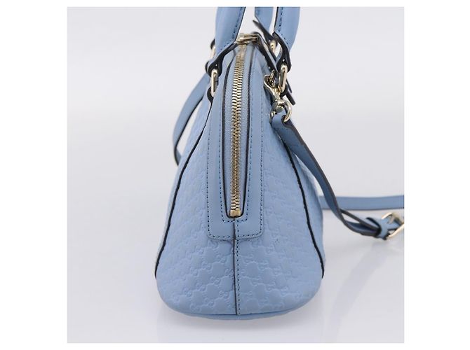 GUCCI Micro GG Canvas Guccissima Leather Outlet 2way Blue 449654 - vista 3