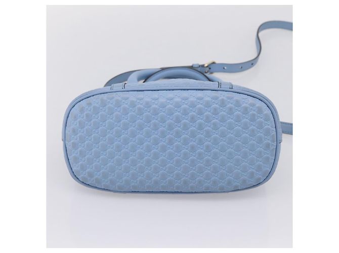 GUCCI Micro GG Canvas Guccissima Leather Outlet 2way Blue 449654 - vista 5