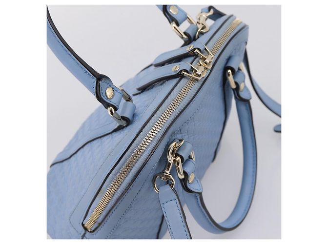 GUCCI Micro GG Canvas Guccissima Leather Outlet 2way Blue 449654 - vista 6