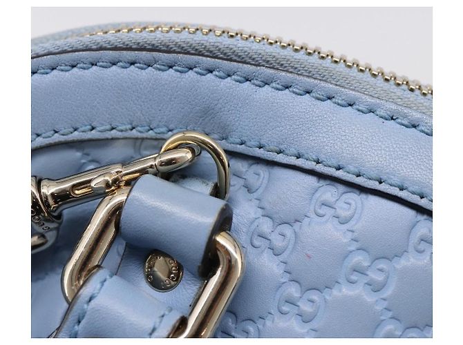 GUCCI Micro GG Canvas Guccissima Leather Outlet 2way Blue 449654 - vista 9