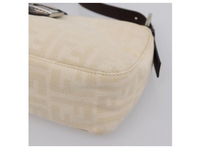 FENDI Zucca Canvas Mamma Baguette Shoulder Bag Ivory Silver - vista 14