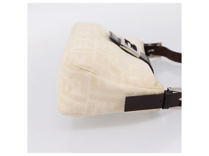 FENDI Zucca Canvas Mamma Baguette Shoulder Bag Ivory Silver - vista 4