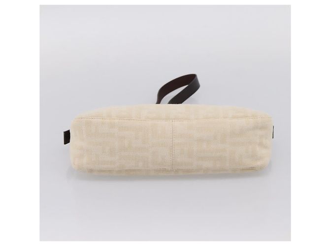 FENDI Zucca Canvas Mamma Baguette Shoulder Bag Ivory Silver - vista 5