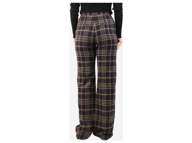Veronica Beard Weite Hose mit Karomuster in Navyblau - size UK 10 - Ansicht 3