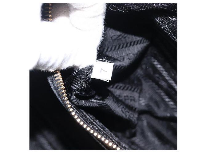 PRADA Hand Bag Saffiano leather Black Gold - vista 10