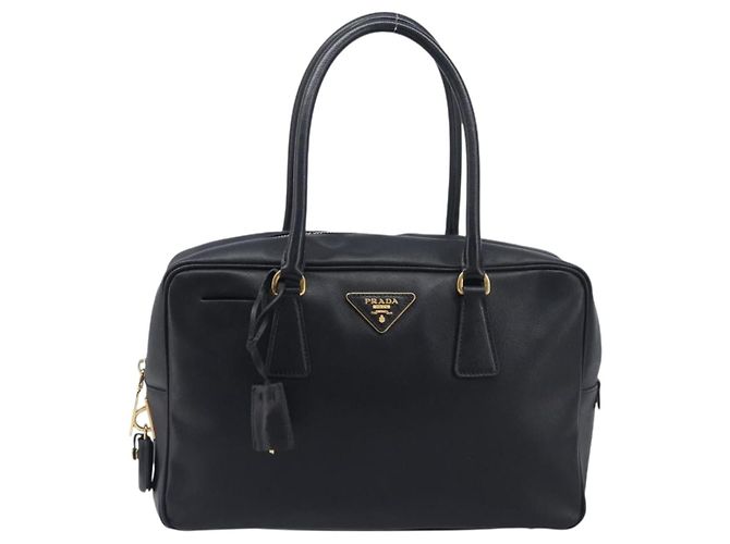 PRADA Hand Bag Saffiano leather Black Gold - vista 13