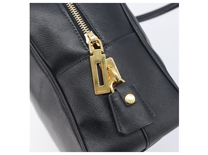 PRADA Hand Bag Saffiano leather Black Gold - vista 19
