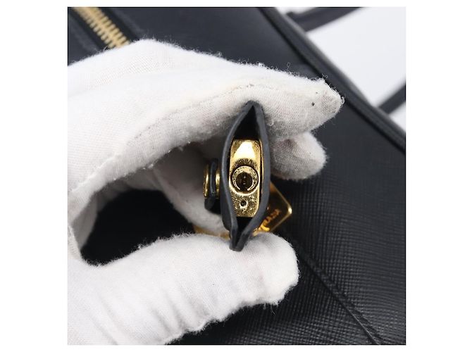 PRADA Hand Bag Saffiano leather Black Gold - vista 20