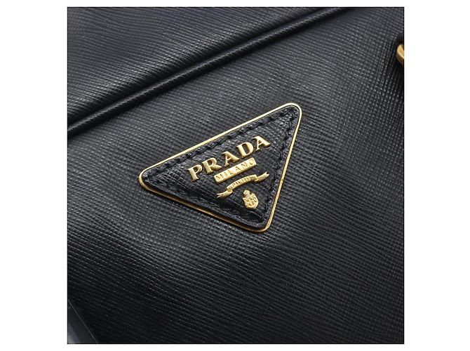 PRADA Hand Bag Saffiano leather Black Gold - vista 21