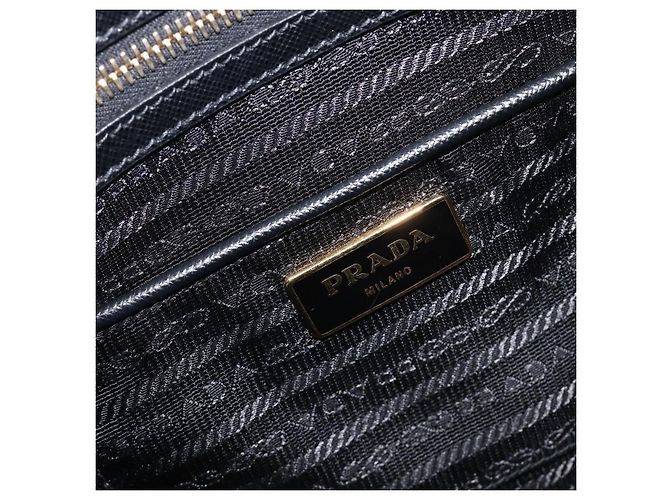 PRADA Hand Bag Saffiano leather Black Gold - vista 22