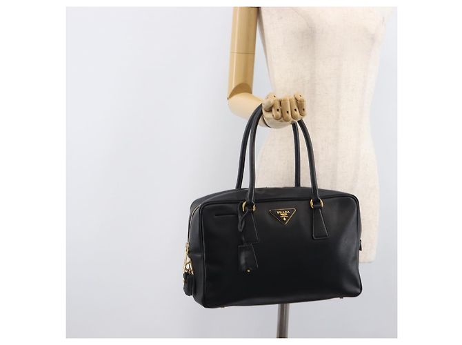 PRADA Hand Bag Saffiano leather Black Gold - vista 29