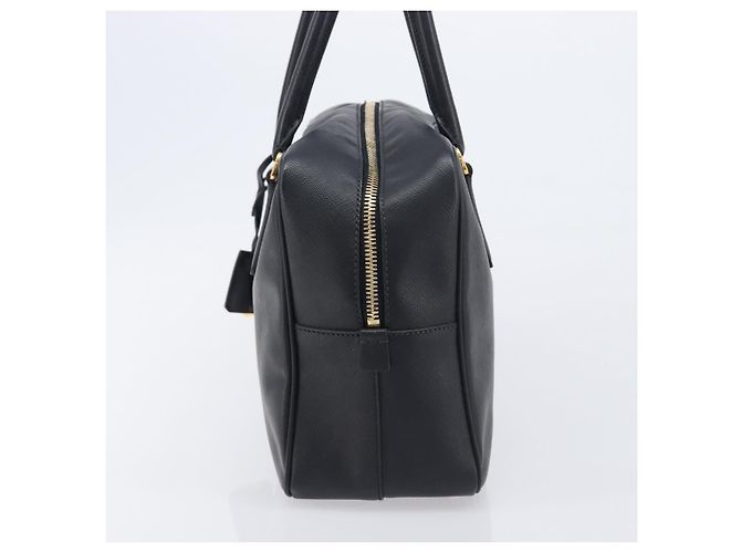 PRADA Hand Bag Saffiano leather Black Gold - vista 3