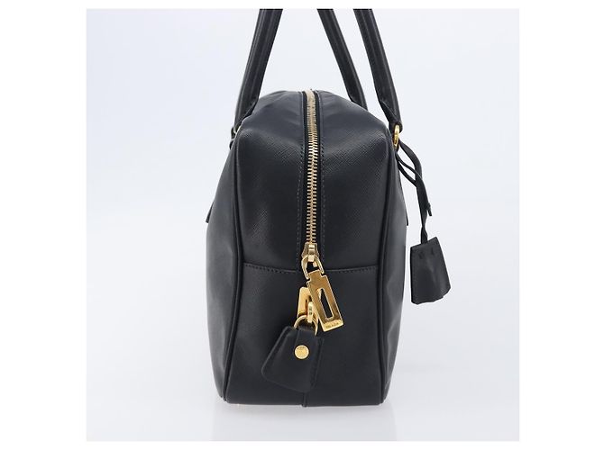 PRADA Hand Bag Saffiano leather Black Gold - vista 4