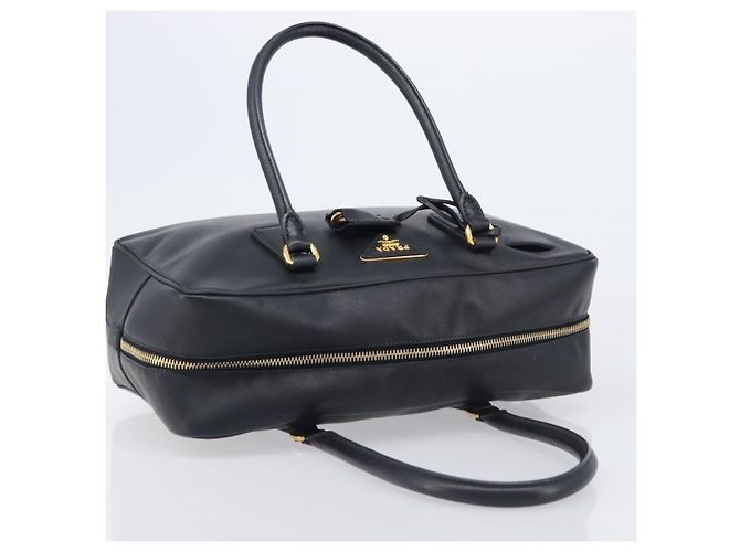 PRADA Hand Bag Saffiano leather Black Gold - vista 6