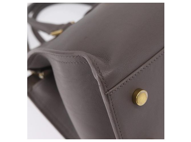 Autre Marque Saint Laurent Baby Cabas Hand Bag Leather 2way Gray Gold - view 18