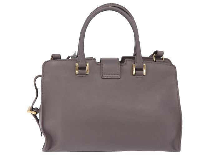 Autre Marque Saint Laurent Baby Cabas Hand Bag Leather 2way Gray Gold - view 2