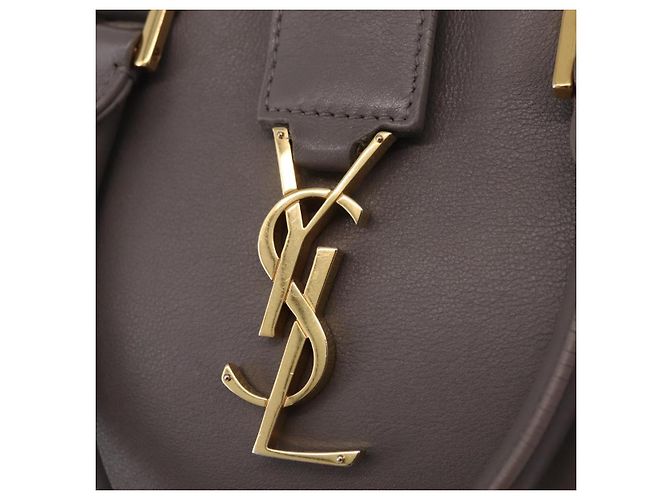 Autre Marque Saint Laurent Baby Cabas Hand Bag Leather 2way Gray Gold - view 22