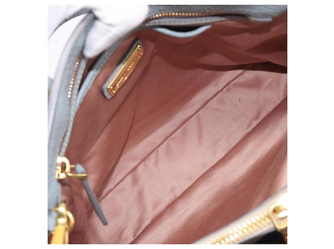 Miu Miu Hand Bag Leather 2way Light Blue Gold - vista 11