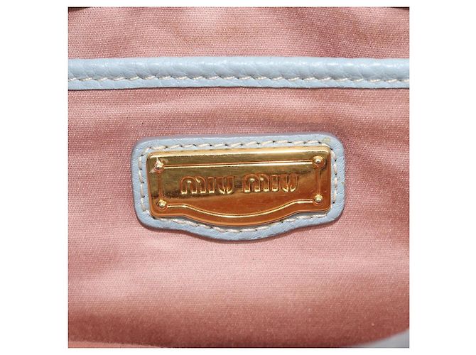 Miu Miu Hand Bag Leather 2way Light Blue Gold - vista 26