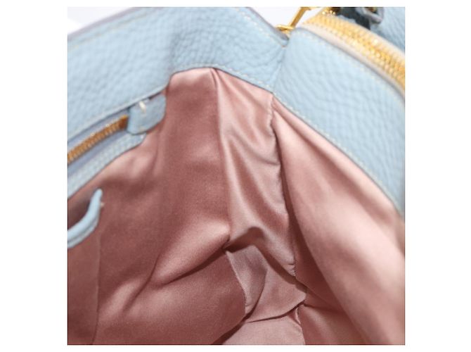 Miu Miu Hand Bag Leather 2way Light Blue Gold - vista 27