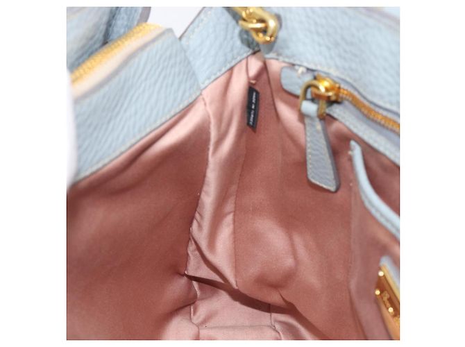 Miu Miu Hand Bag Leather 2way Light Blue Gold - vista 28
