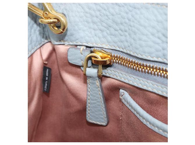 Miu Miu Hand Bag Leather 2way Light Blue Gold - vista 29