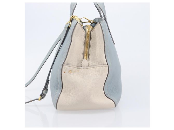 Miu Miu Hand Bag Leather 2way Light Blue Gold - vista 5