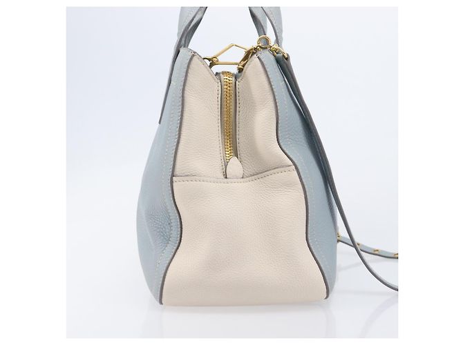 Miu Miu Hand Bag Leather 2way Light Blue Gold - vista 7