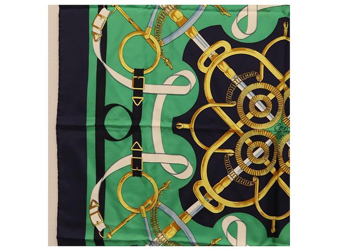 Hermès HERMES Carre 90 Scarf  Eperon d Or  Silk Navy - vista 5