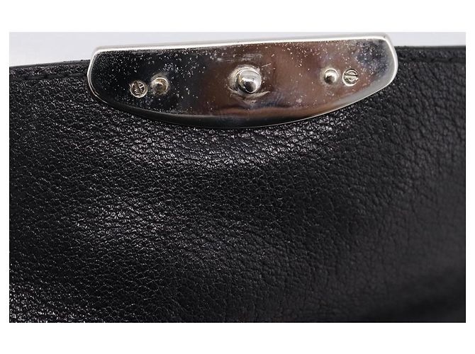 PRADA Chain Shoulder Bag Leather Black Silver - vista 10