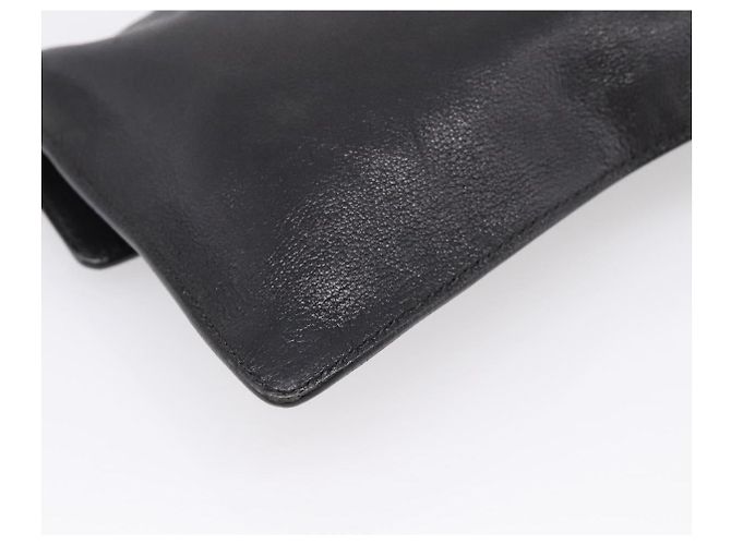 PRADA Chain Shoulder Bag Leather Black Silver - vista 17