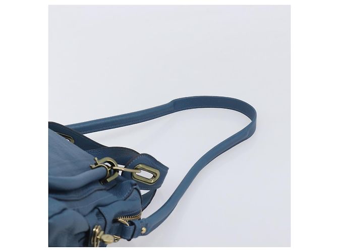 Chloé Chloe Paraty Hand Bag Leather 2way Blue Gold - vista 10