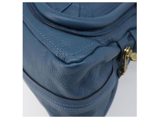 Chloé Chloe Paraty Hand Bag Leather 2way Blue Gold - vista 13