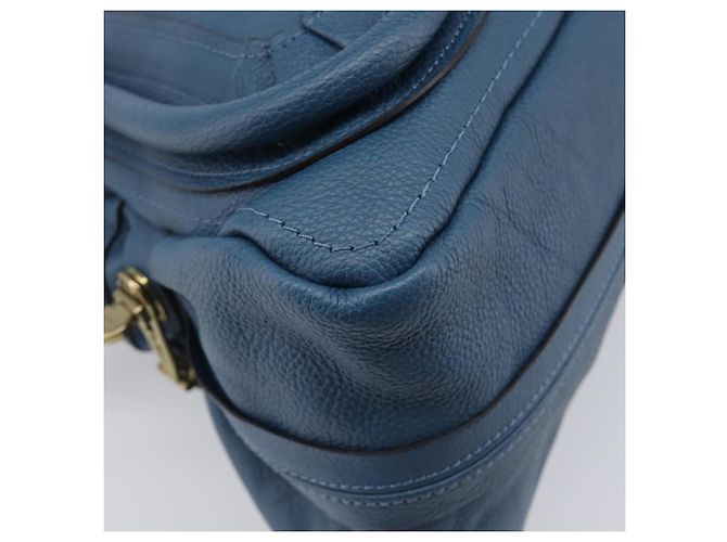 Chloé Chloe Paraty Hand Bag Leather 2way Blue Gold - vista 14