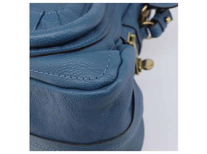 Chloé Chloe Paraty Hand Bag Leather 2way Blue Gold - vista 15