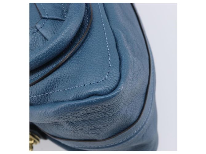 Chloé Chloe Paraty Hand Bag Leather 2way Blue Gold - vista 16