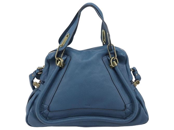 Chloé Chloe Paraty Hand Bag Leather 2way Blue Gold - vista 2