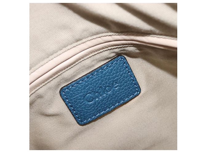 Chloé Chloe Paraty Hand Bag Leather 2way Blue Gold - vista 23