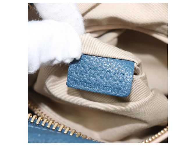 Chloé Chloe Paraty Hand Bag Leather 2way Blue Gold - vista 29