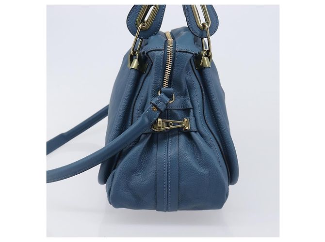 Chloé Chloe Paraty Hand Bag Leather 2way Blue Gold - vista 4