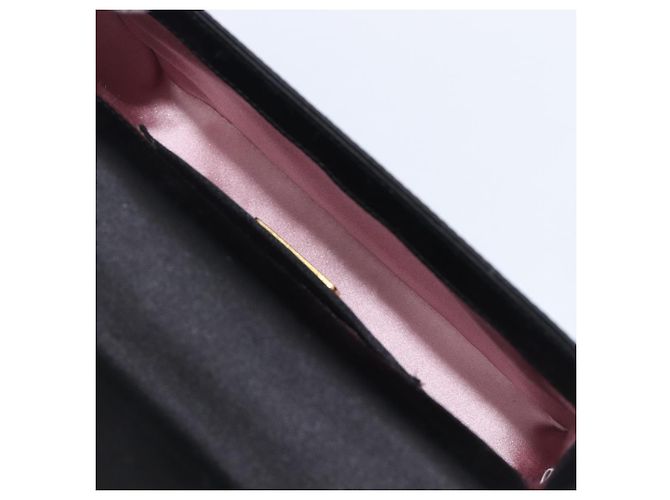 PRADA Hand Bag Satin Black Gold Tone - vista 10