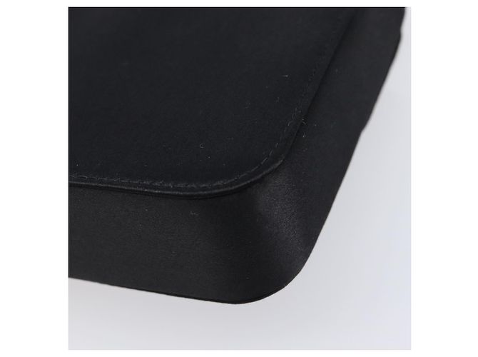 PRADA Hand Bag Satin Black Gold Tone - vista 16