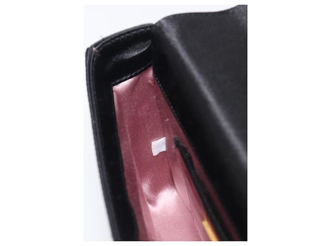 PRADA Hand Bag Satin Black Gold Tone - vista 22