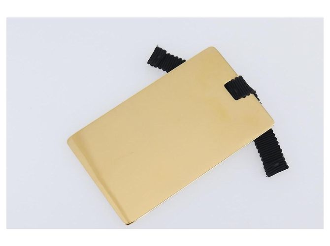 PRADA Hand Bag Satin Black Gold Tone - vista 25