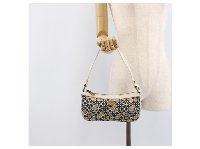 Céline CELINE Hand Bag Canvas Navy Gold Tone - vista 25