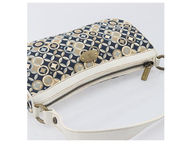 Céline CELINE Hand Bag Canvas Navy Gold Tone - vista 6