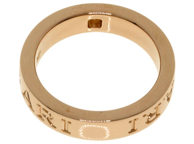 Bulgari Anello Bvlgari Double Logo in oro rosa 18K e diamanti - vista 4