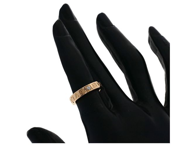 Bulgari Anello Bvlgari Double Logo in oro rosa 18K e diamanti - vista 6
